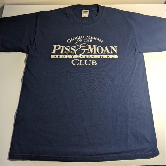 Gildan L Blue Graphic T-shirt - Picture 1 of 5